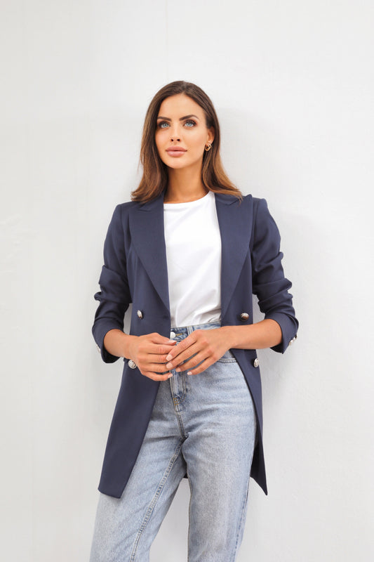 CCW Longline Blazer Navy