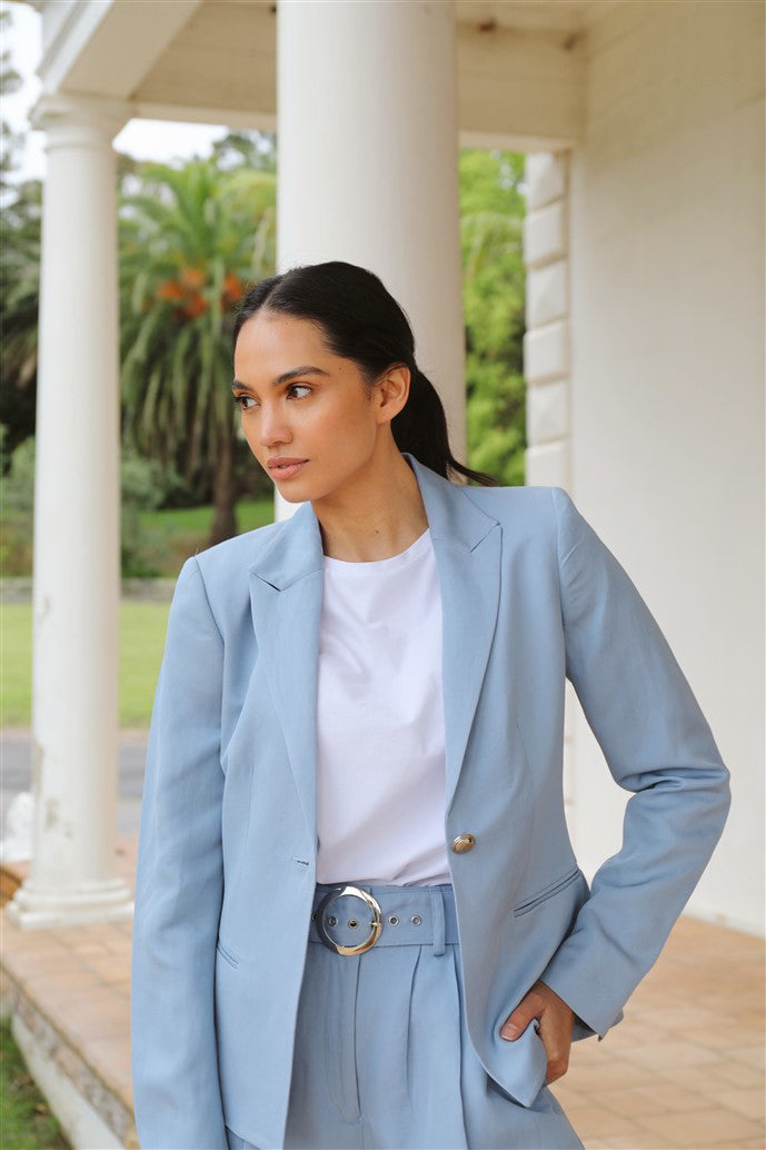 Crop Blazer with everyday tee and classic short