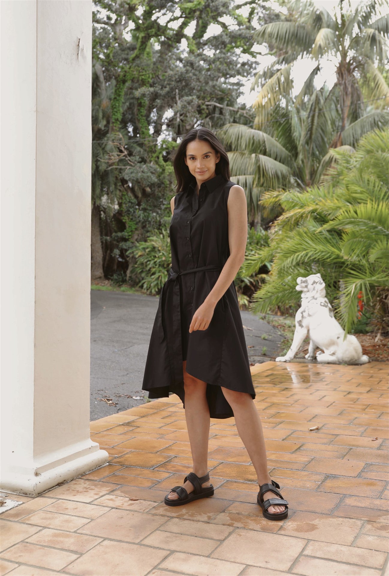 Sleeveless Shirt Dress