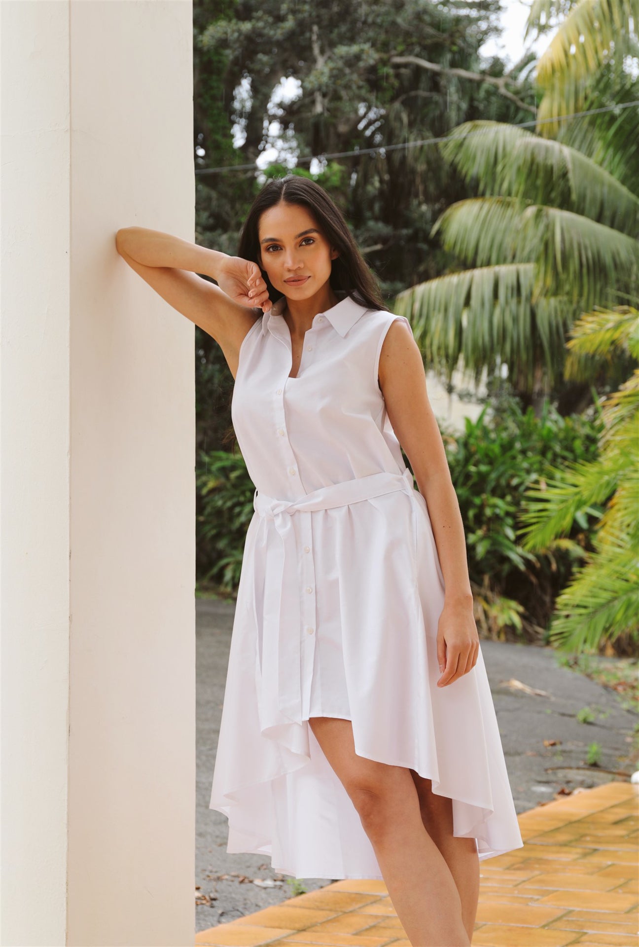 Sleeveless Shirt Dress