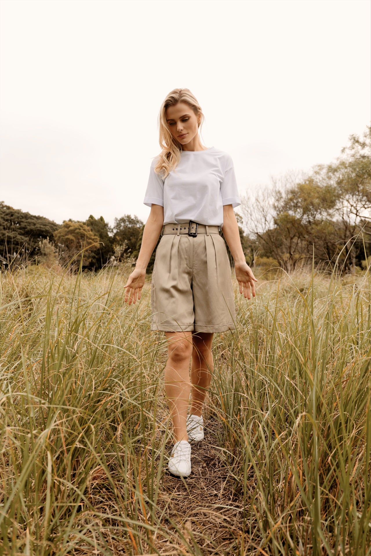 Relaxed tee with relaxed shorts