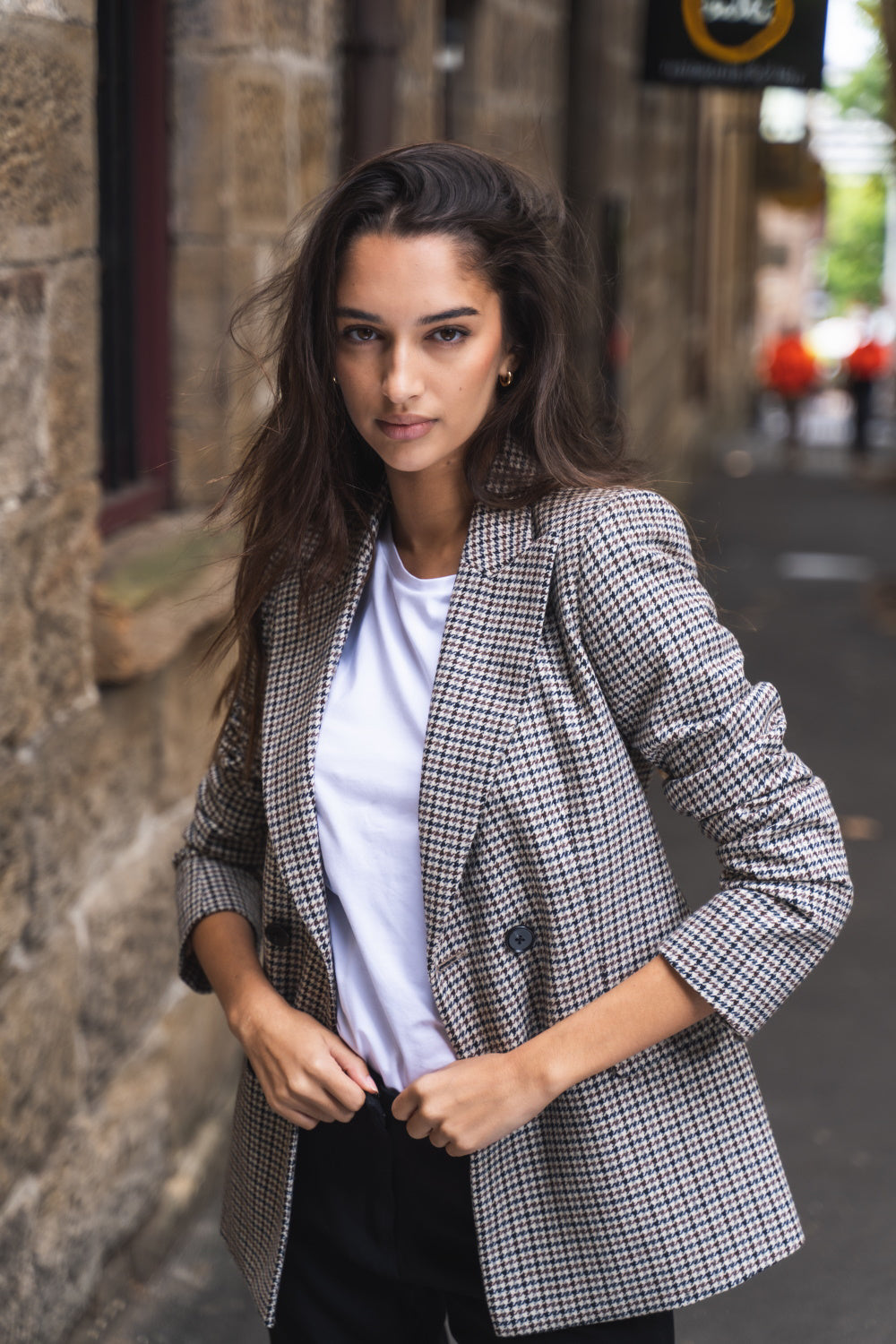 Capsule Collection Wardrobe Houndstooth Blazer - Main Image