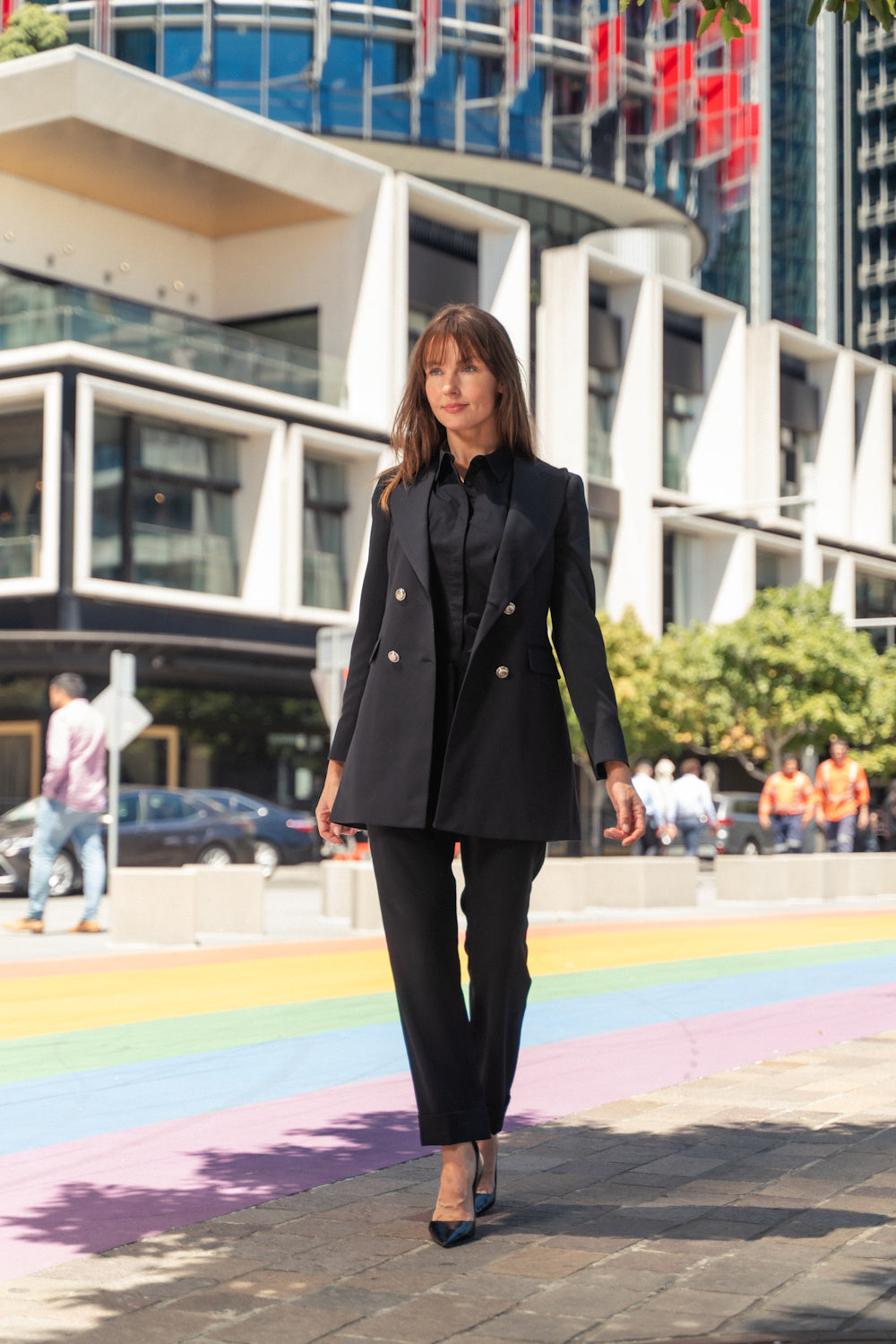 Longline Blazer with classic pants