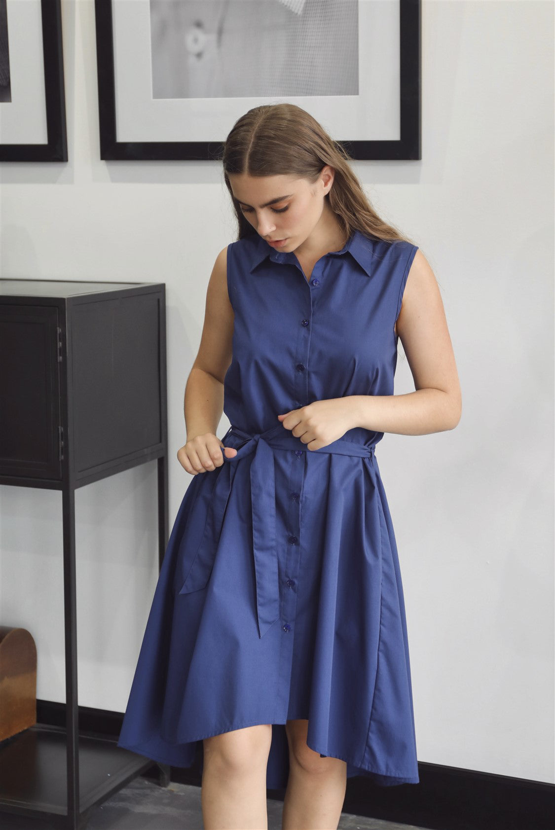 Sleeveless Shirt Dress