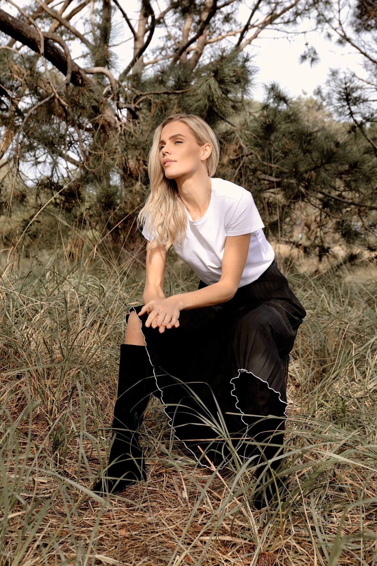 Pleated Skirt with everyday tee