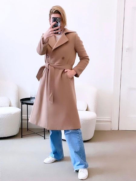 Penelope Styling wearing the Camel Coat